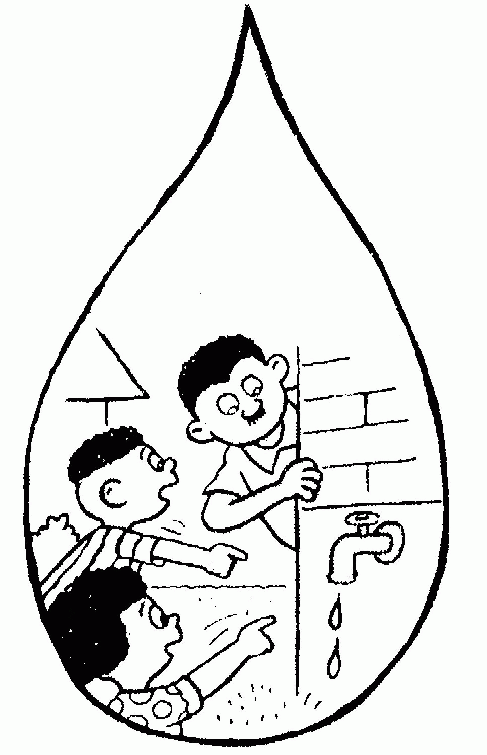 Water Conservation Coloring Page