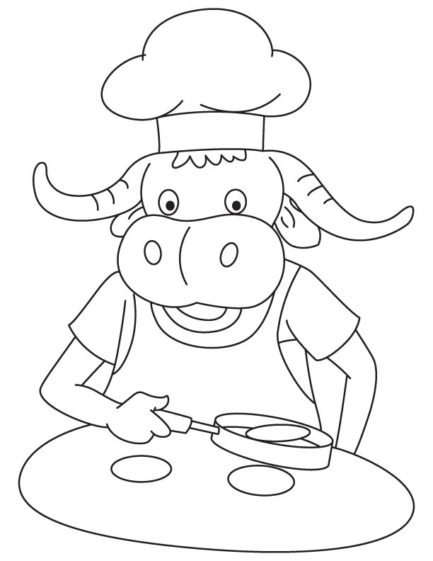 Bull a chef of jungle coloring page ...
