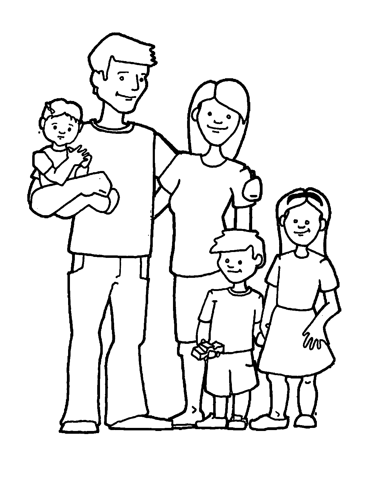 Happy Family Free Images Family Coloring Page | Wecoloringpage