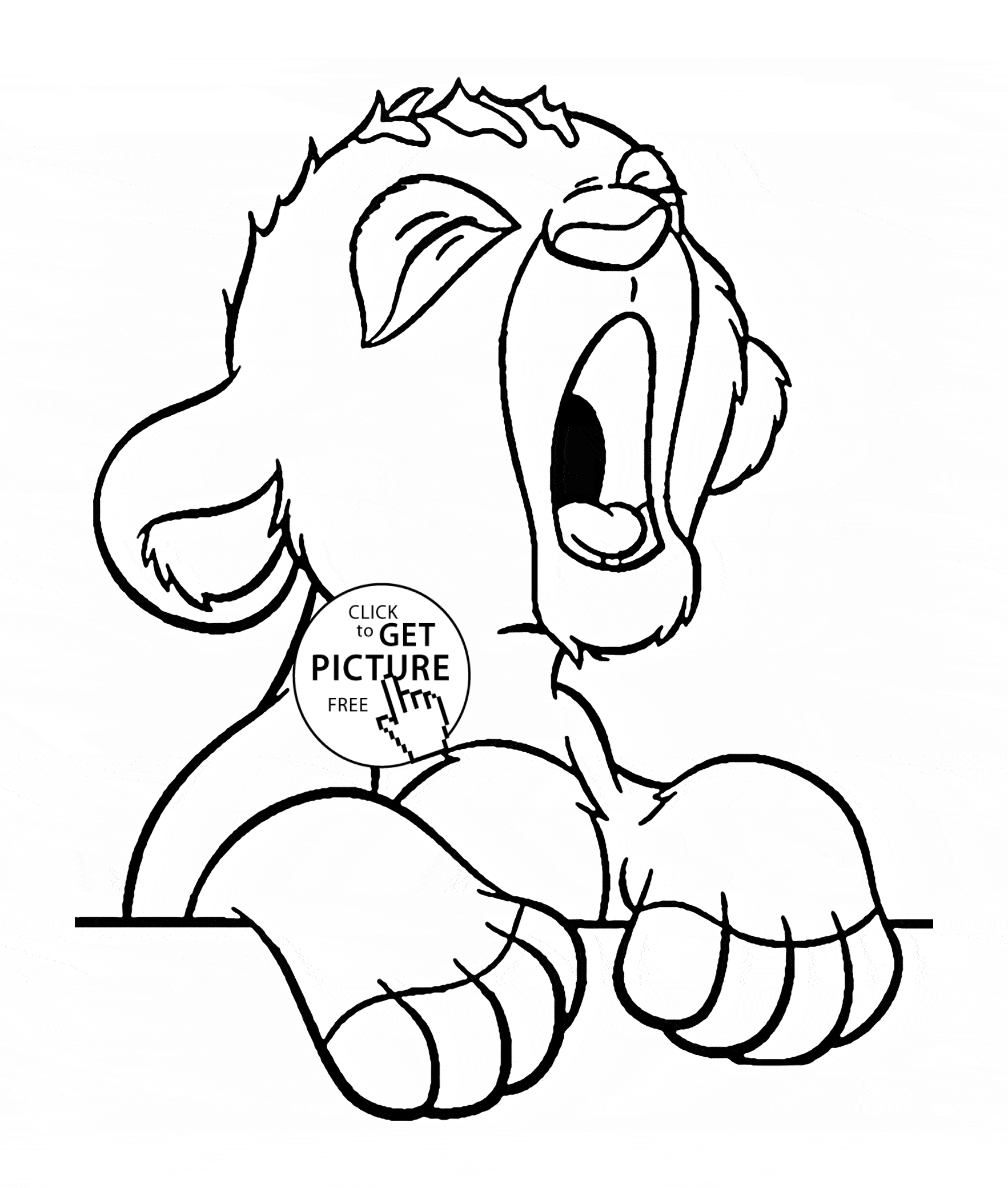 Funny baby Simba Lion coloring page for kids, animal coloring ...