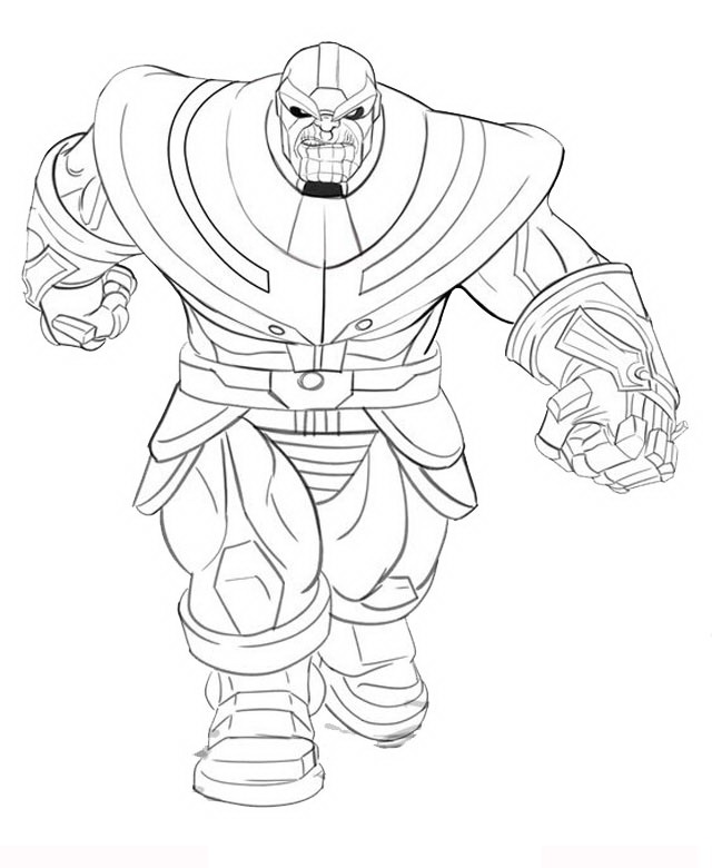 Thanos Running Coloring Page - Free Printable Coloring Pages for Kids