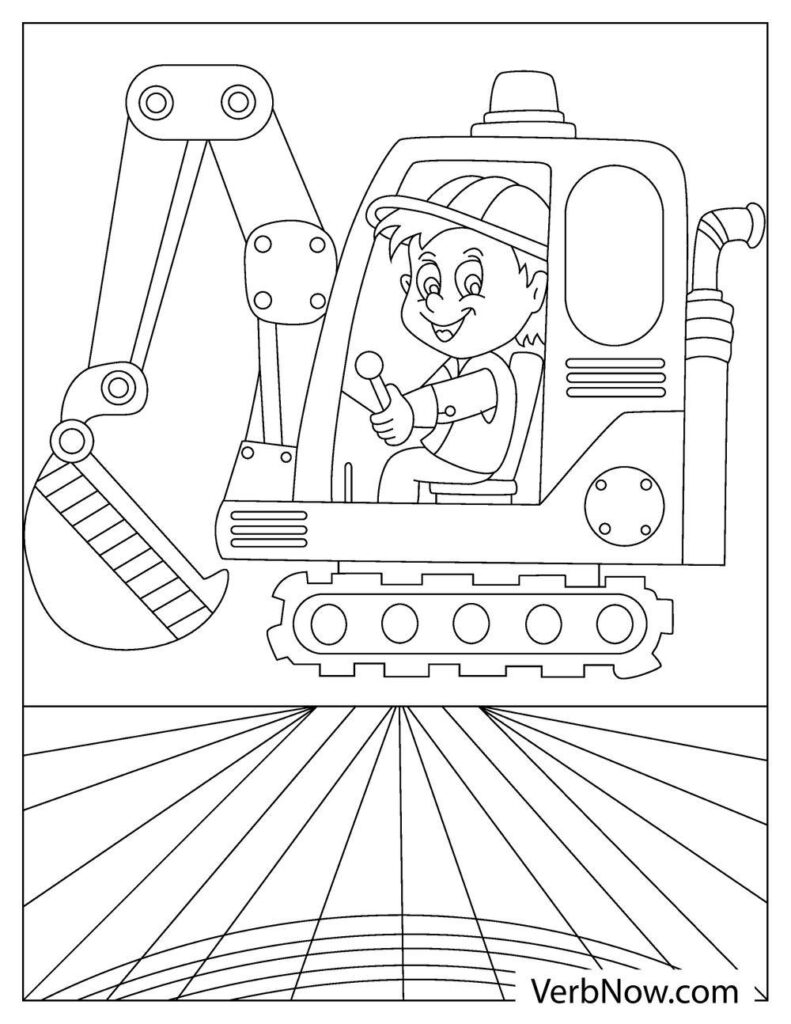 Free EXCAVATOR Coloring Pages & Book for Download (Printable PDF) - VerbNow