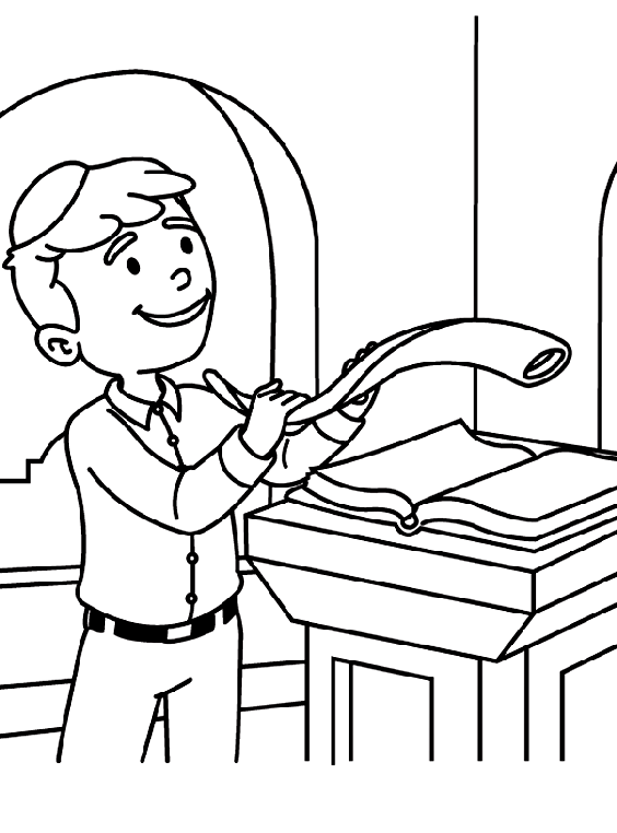 Hearing the Shofar Coloring Page | crayola.com