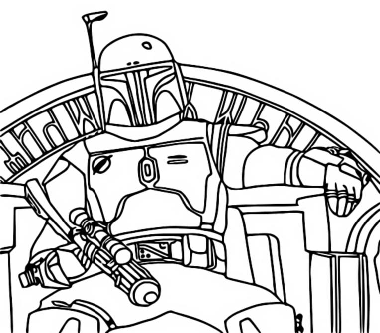 Coloring page The book of Boba Fett : Fett settles on the throne 4