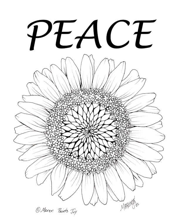 Peace Sunflower — Maren Paints Joy