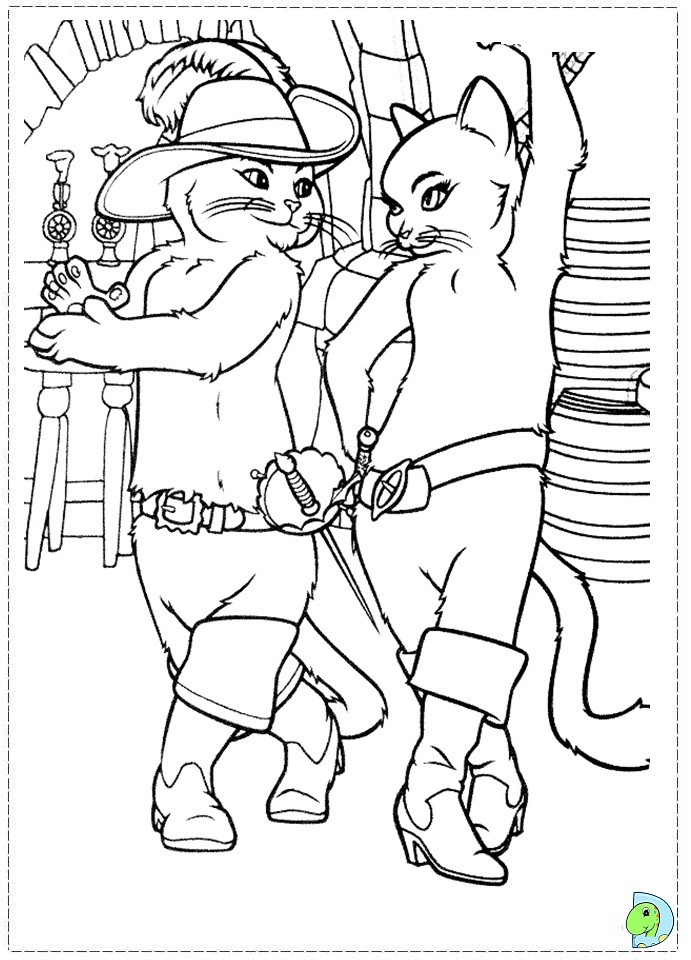 Puss in Boots Coloring page- DinoKids.org