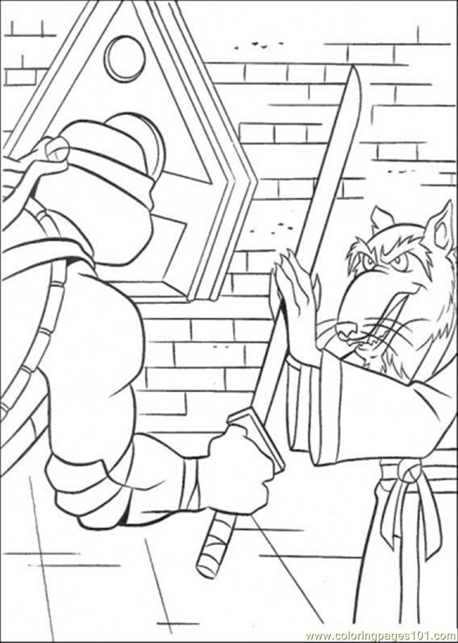 Leonardo Practices With Splinter Coloring Page - Free Teenage Mutant Ninja  Turtles Coloring Pages : ColoringPages101.com