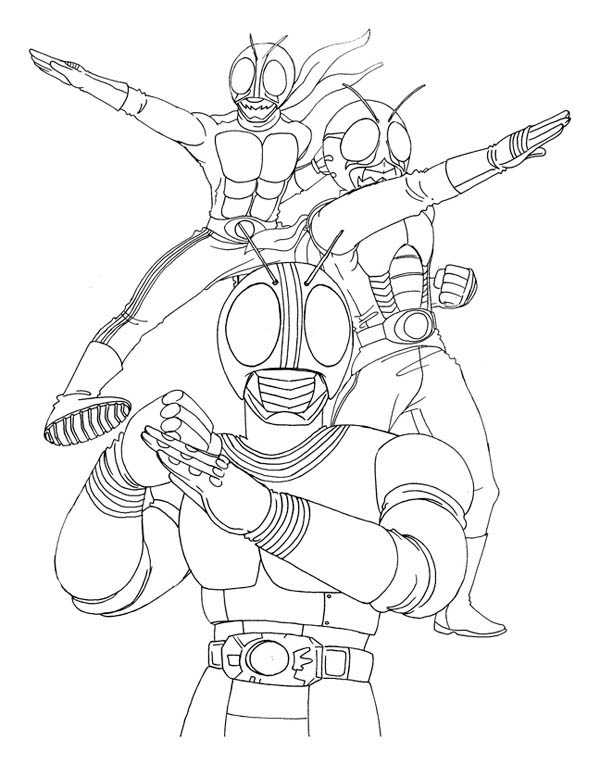 Kamen Rider the Masked Rider Coloring Page - NetArt in 2020 | Rider, Coloring  pages, Kamen rider