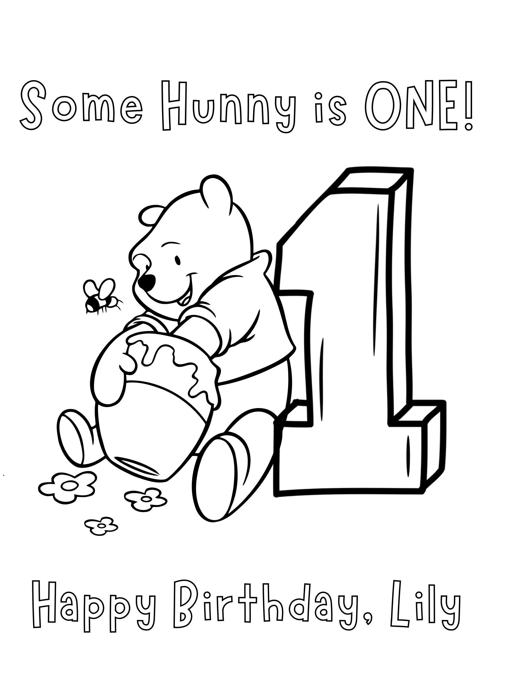 the Pooh First Birthday Coloring Sheet ...