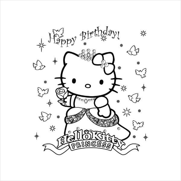 9+ Happy Birthday Coloring Pages - Free PSD, JPG, Gif Format Download