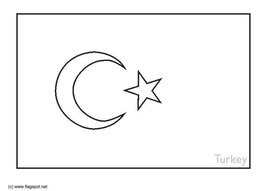 Coloring Page flag Turkey - free printable coloring pages - Img 6387