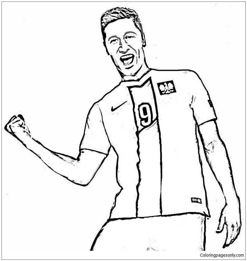 Robert Lewandowski-image 1 Coloring Pages - Soccer Players Coloring Pages - Coloring  Pages For Kids And Adults