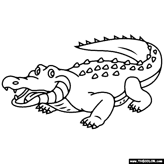 100% free coloring page of Crocodile. Color in this picture of Crocodile  and share it with others today! | Coloring pages, Crocodile pictures, Free coloring  pages