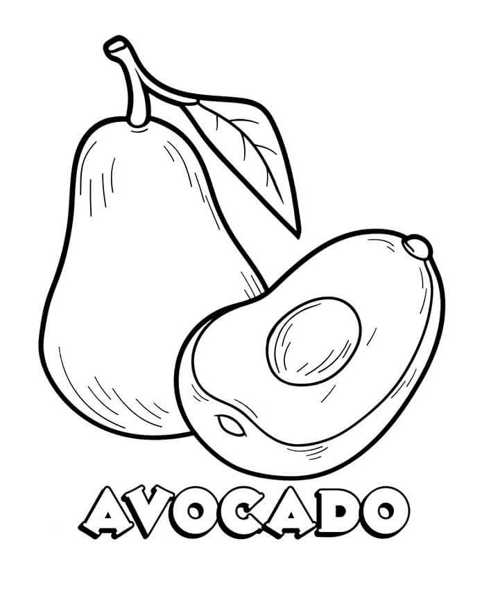 Avocado and a Half 4 Coloring Page - Free Printable Coloring Pages for Kids