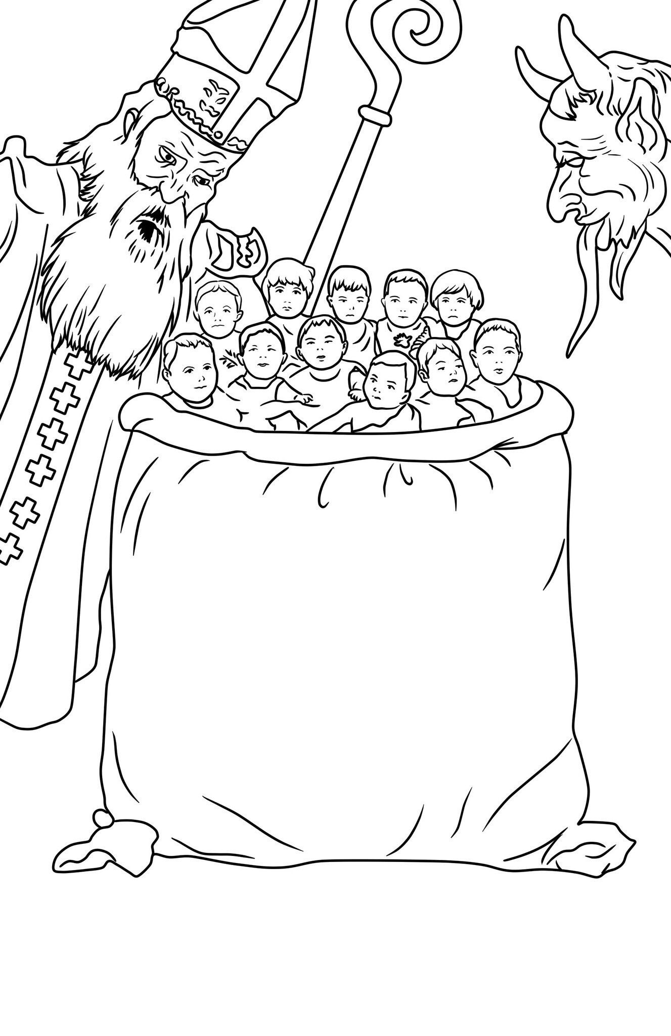 Krampus Christmas Fairytale | Halloween coloring pages, Coloring books,  Krampus