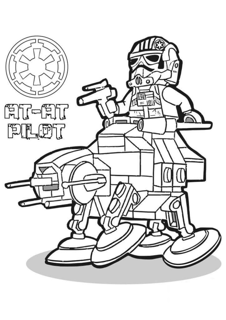 AT-AT Pilot Lego Star Wars Coloring Page - Free Printable Coloring Pages  for Kids