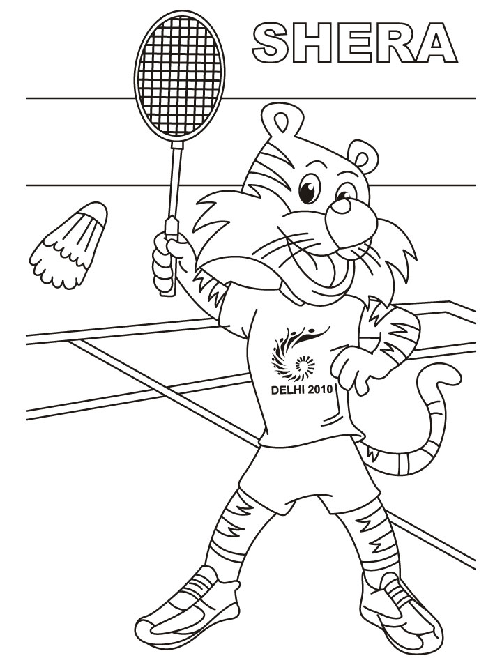 Shera Playing Badminton Coloring Page | Download Free Shera Playing Badminton  Coloring Page for kids | Best Coloring Pages