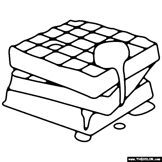 Waffles With Syrup Coloring Page