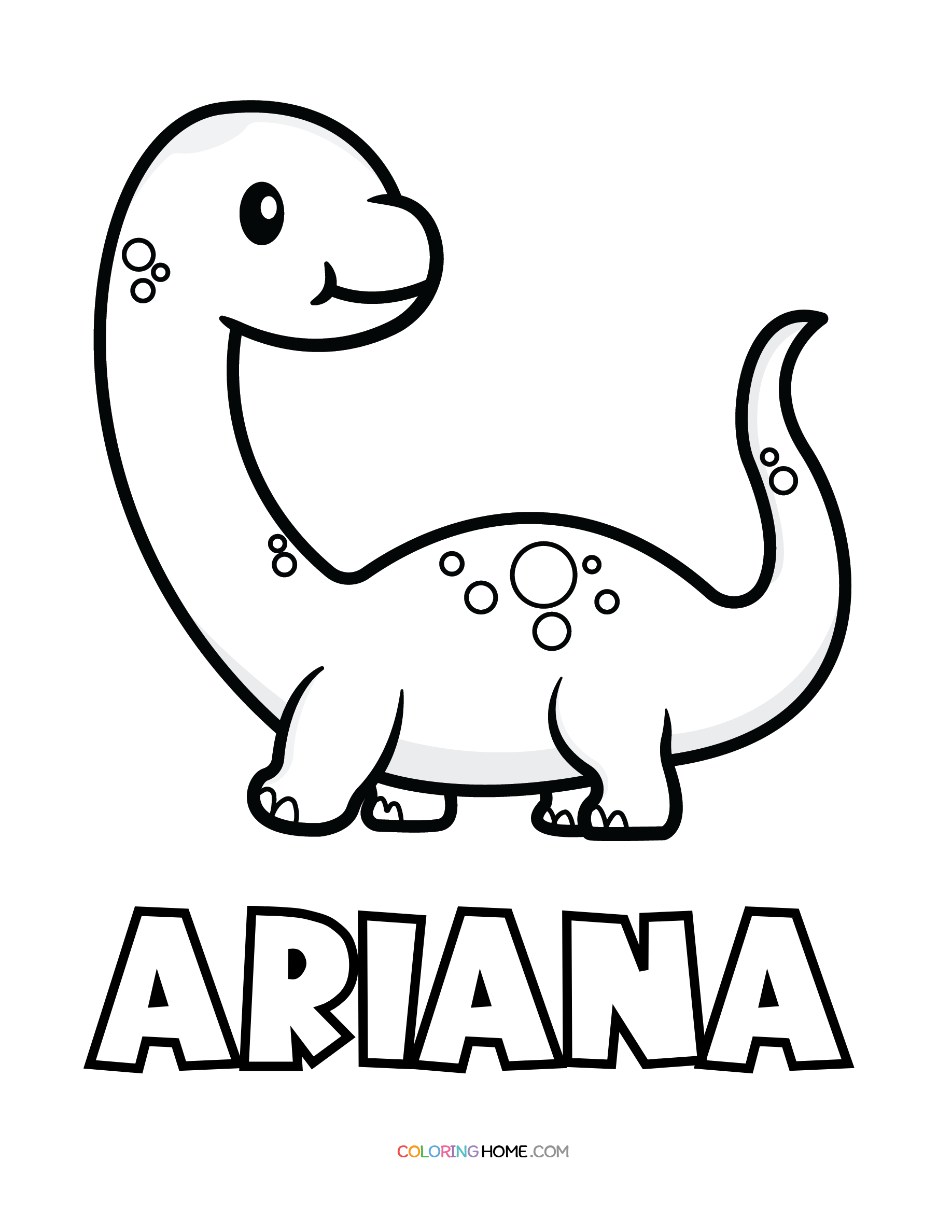 Ariana dinosaur coloring page