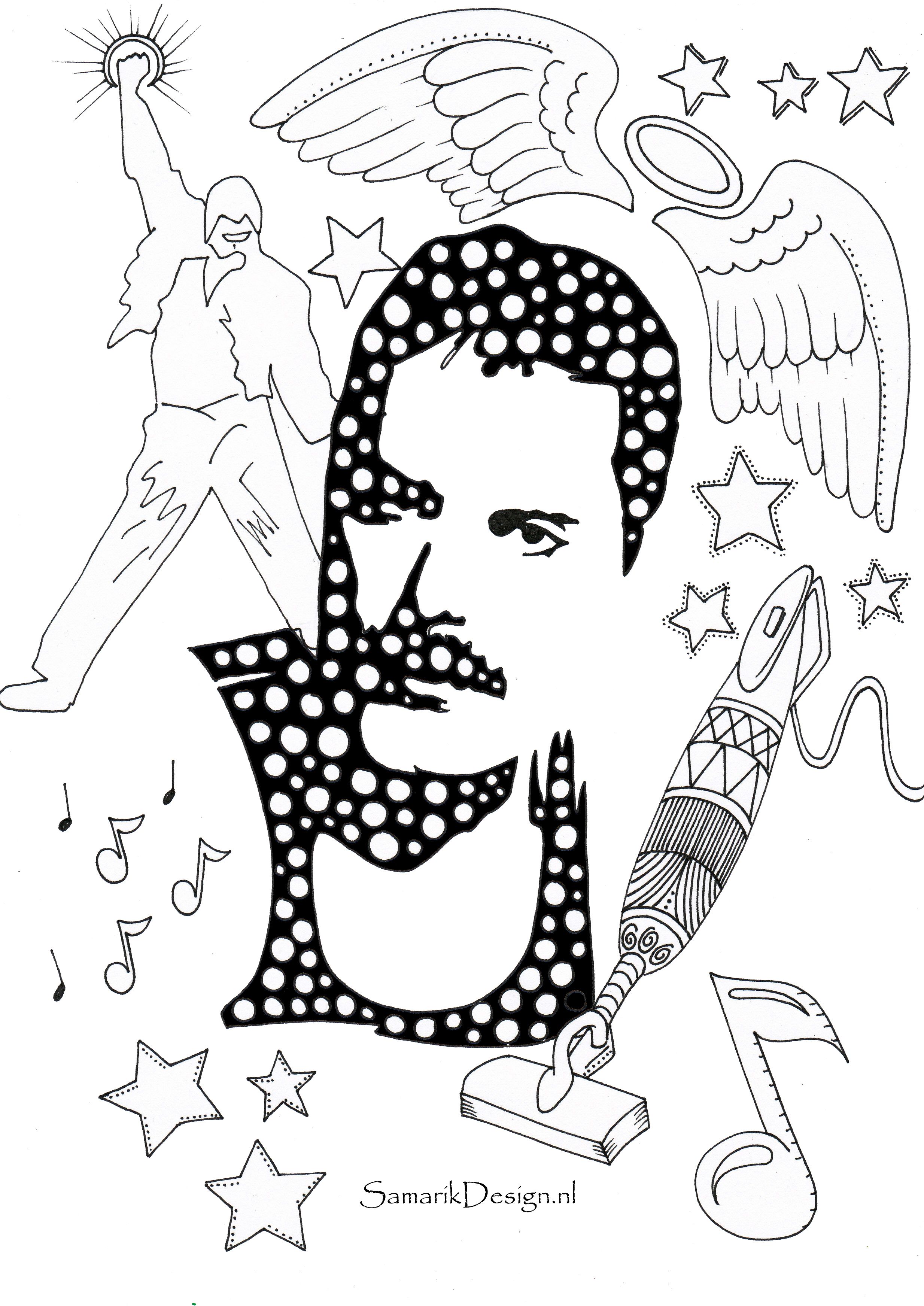 Freddie Mercury Famous people | Coloring pages, Unicorn coloring pages,  Christmas tree coloring page