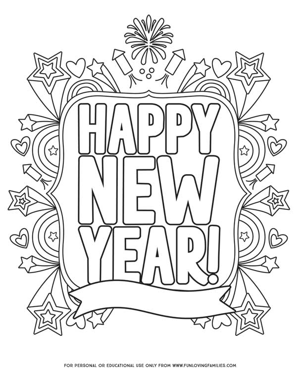 Happy New Year Coloring Pages for 2023 - Fun Loving Families