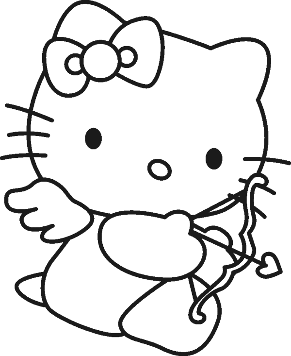 Hello Kitty Cupid Coloring Page - Cartoon Coloring Pages, Girls ...