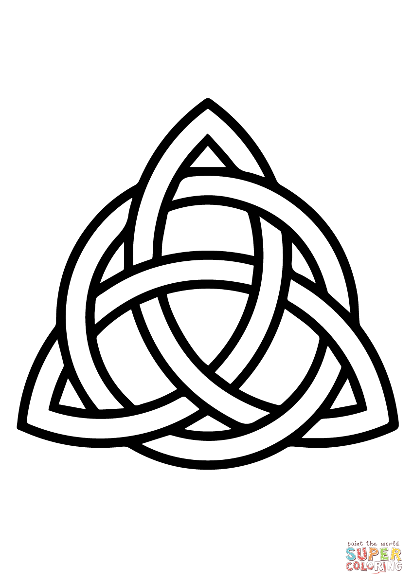 Celtic Triquetra Circle Interlaced coloring page | Free Printable ...