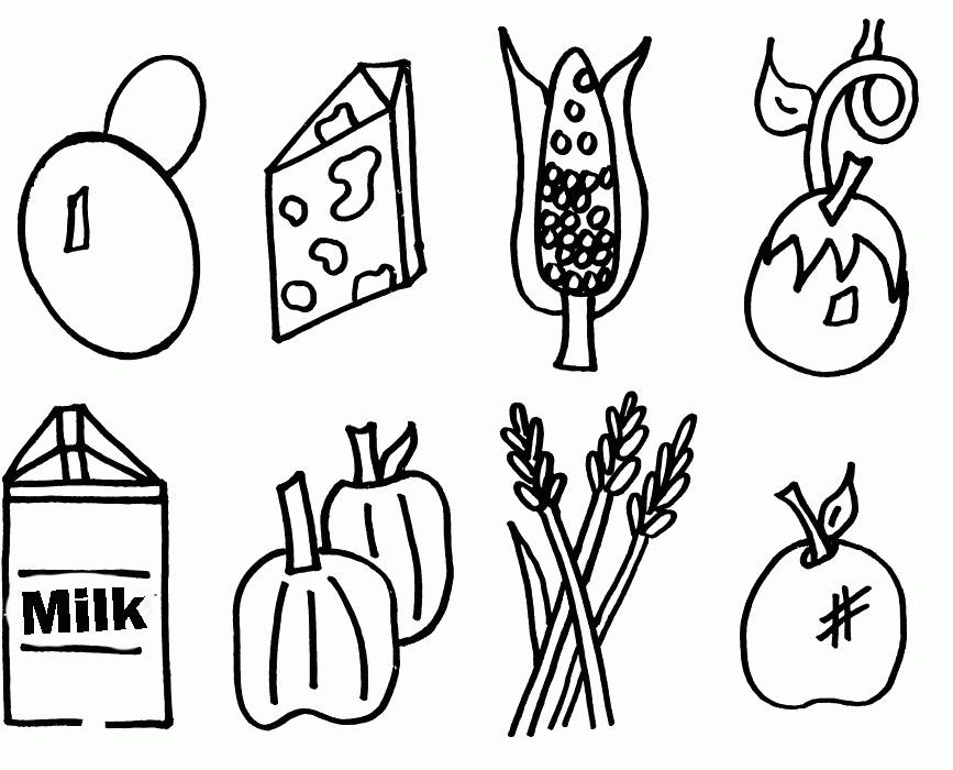 Free Coloring Pictures Of Healthy Food - High Quality Coloring Pages