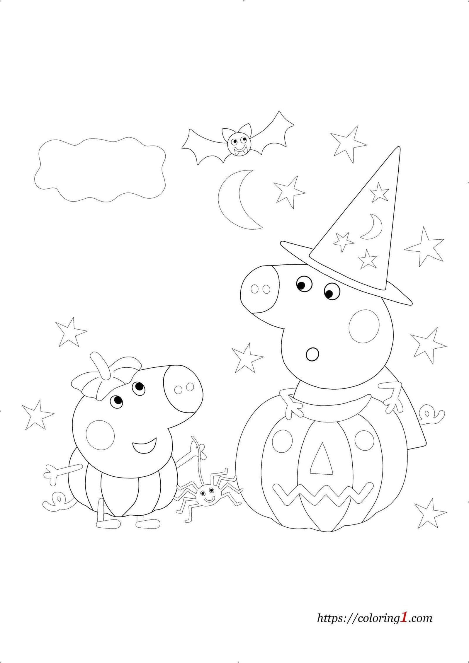 Peppa Pig Halloween Coloring Pages - 2 ...