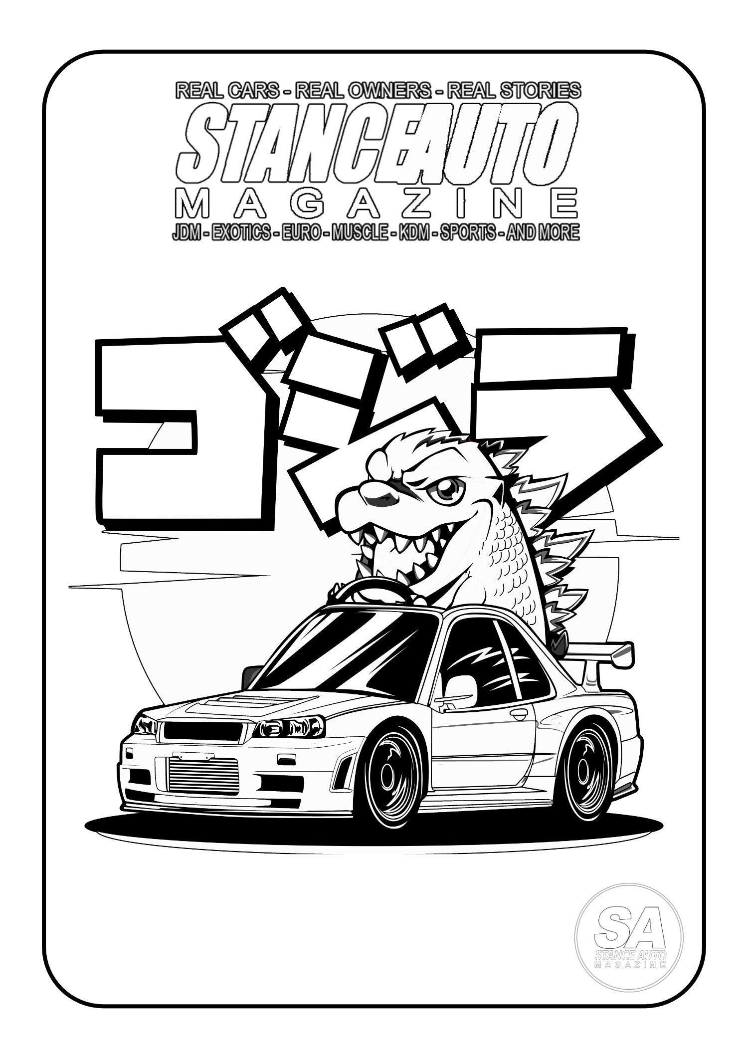 JDM Car Colouring Book - Etsy