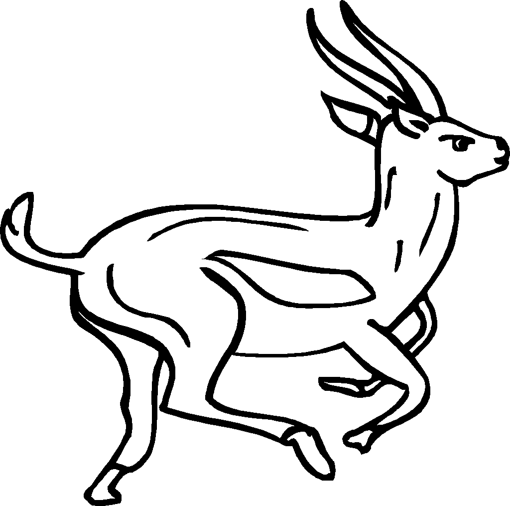 Running Antelope Coloring Page - Get Coloring Pages