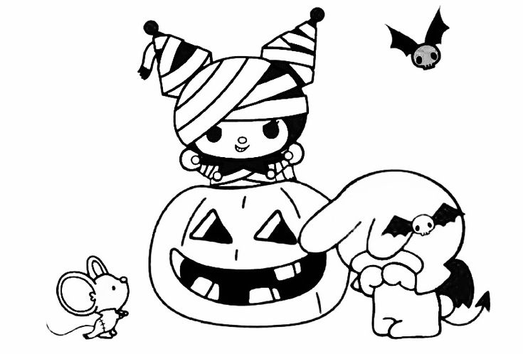 My melody and kuromi coloring page for Halloween! in 2023 | Hello kitty  colouring pages, Hello kitty coloring, Hello kitty drawing