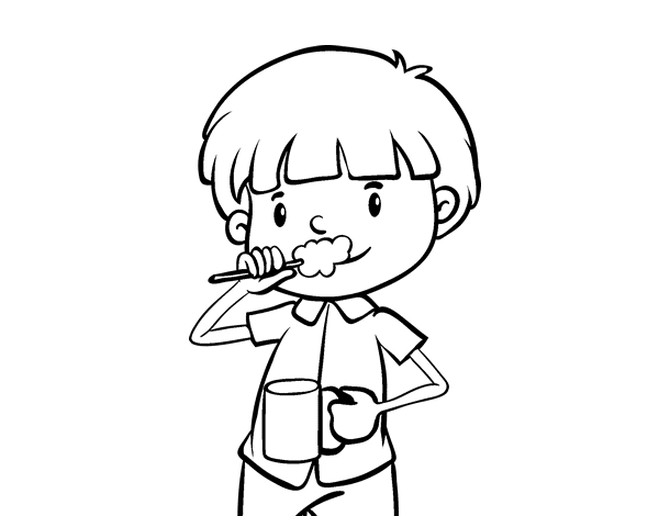 Brushing the teeth coloring page - Coloringcrew.com