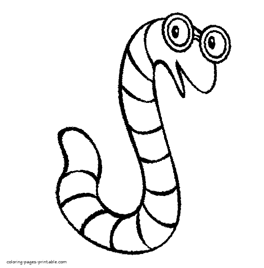 Worm coloring pages to print