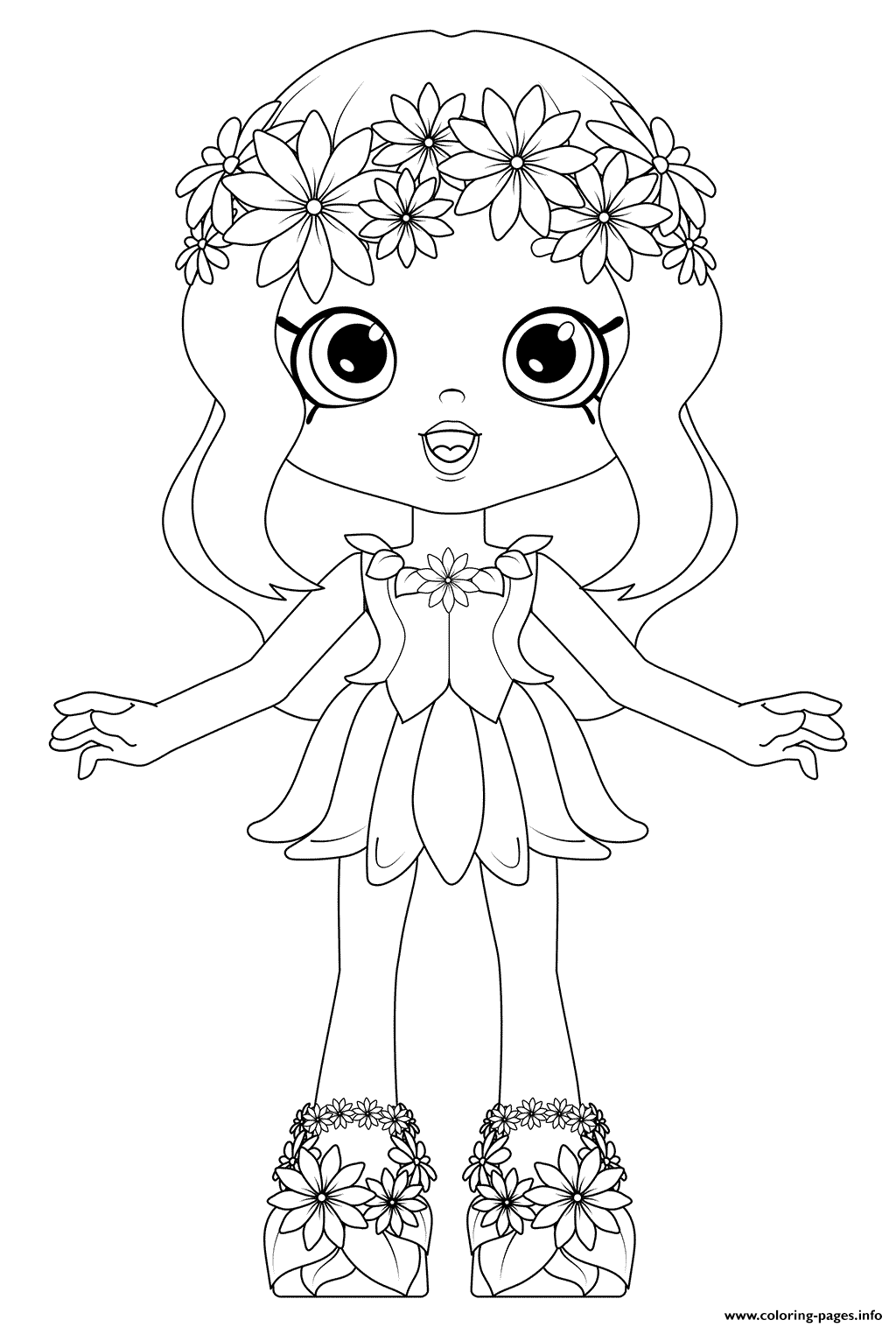 Shoppies Dolls Daisy Petals Coloring Pages Printable