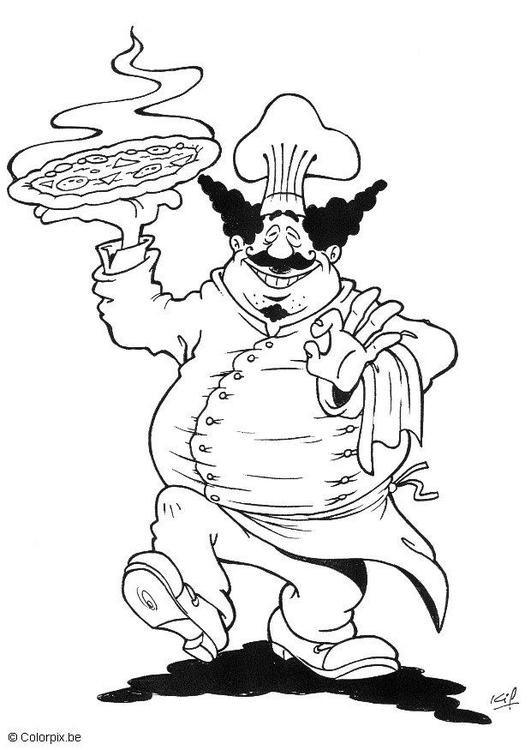 Coloring Page chef - free printable coloring pages