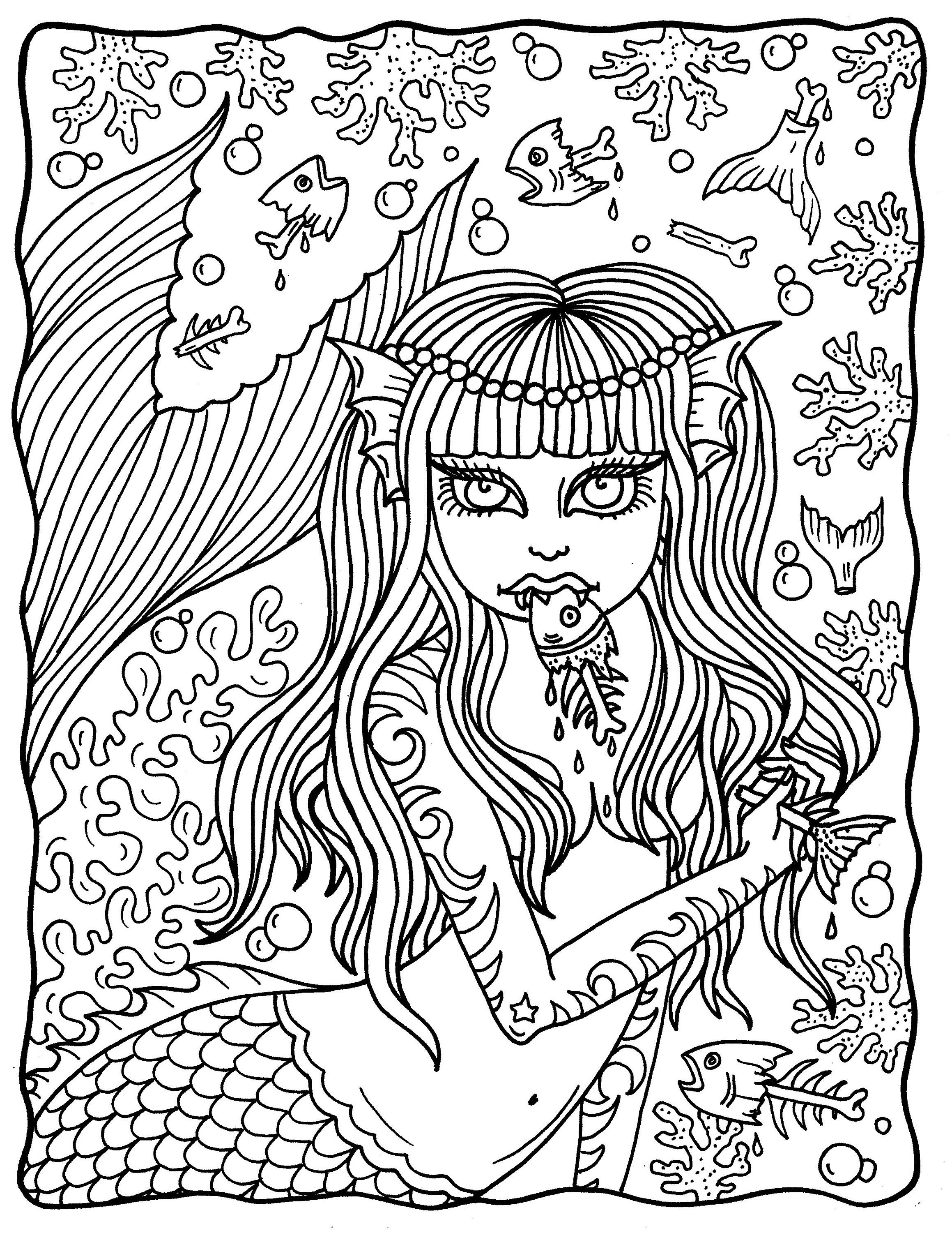 Mermaid Nightmares PDF Downloadable Printable Digital - Etsy Denmark | Love coloring  pages, Printable coloring book, Fairy coloring book