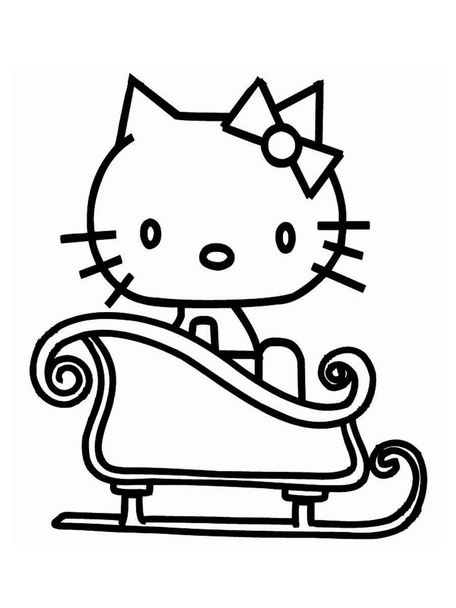 Hello Kitty Christmas coloring page - Free printable