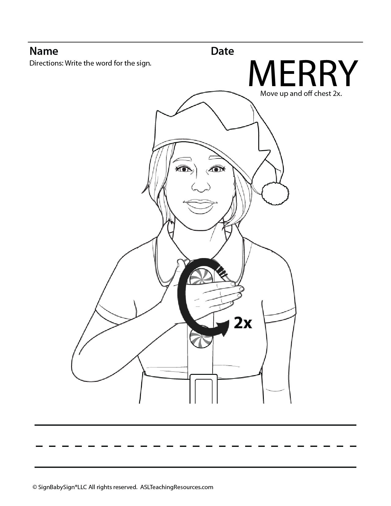 Christmas Coloring Pages ASL - ASL Teaching Resources