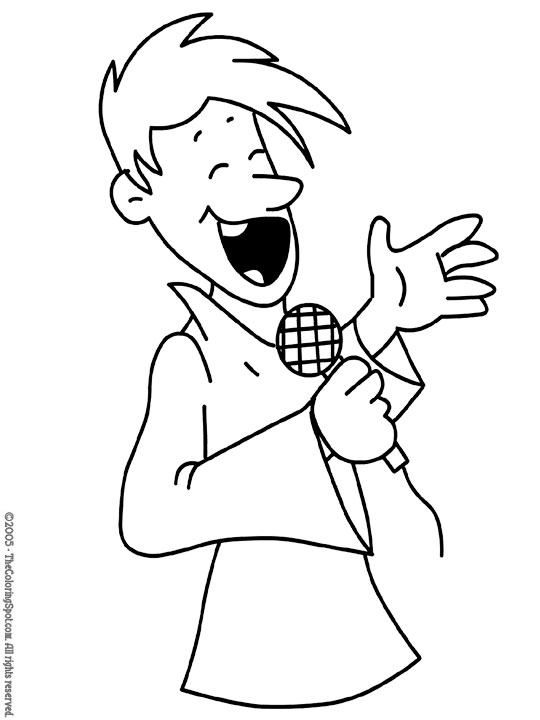 Male Singer Coloring Page | Audio Stories for Kids | Free Coloring Pages |  Colouring Printables