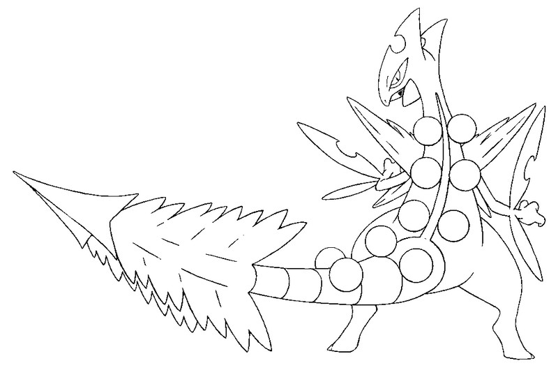 Coloring page Mega Evolved Pokémon : Mega Sceptile 254 254