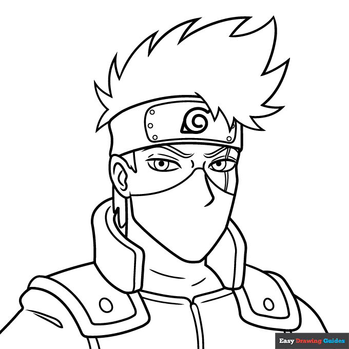 Kakashi Hatake from Naruto Coloring Page | Easy Drawing Guides