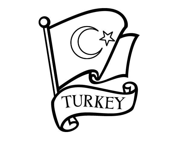 Flag of Turkey coloring page - Coloringcrew.com