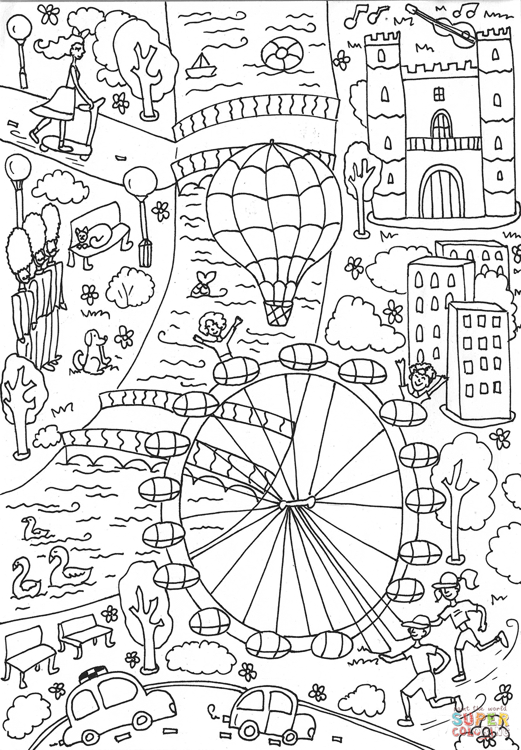 London Eye coloring page | Free Printable Coloring Pages