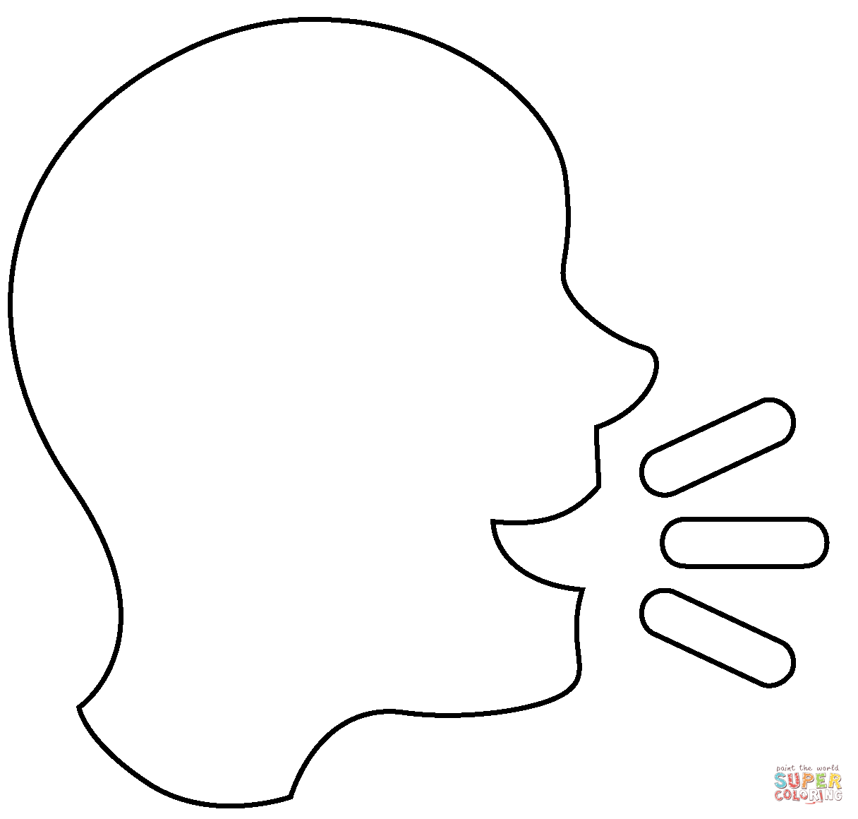 Speaking Head Emoji coloring page | Free Printable Coloring Pages