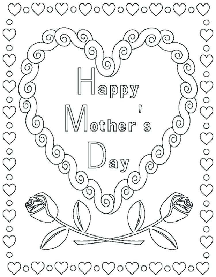 Mother's Day Card Coloring Page - Free Printable Coloring Pages for Kids