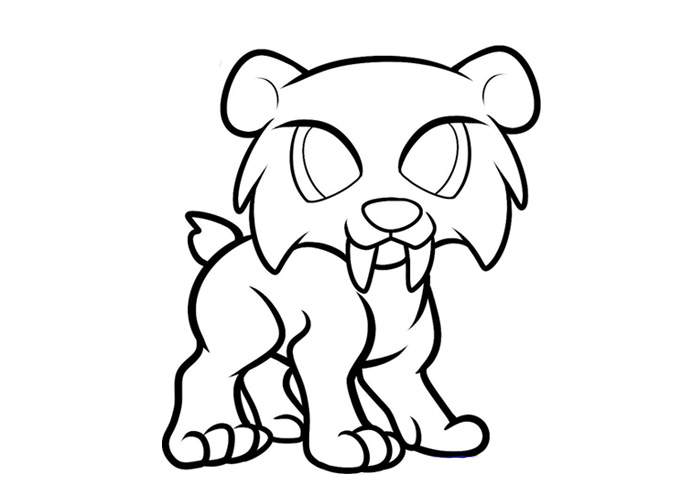 Baby sabertooth coloring page - Coloring pages