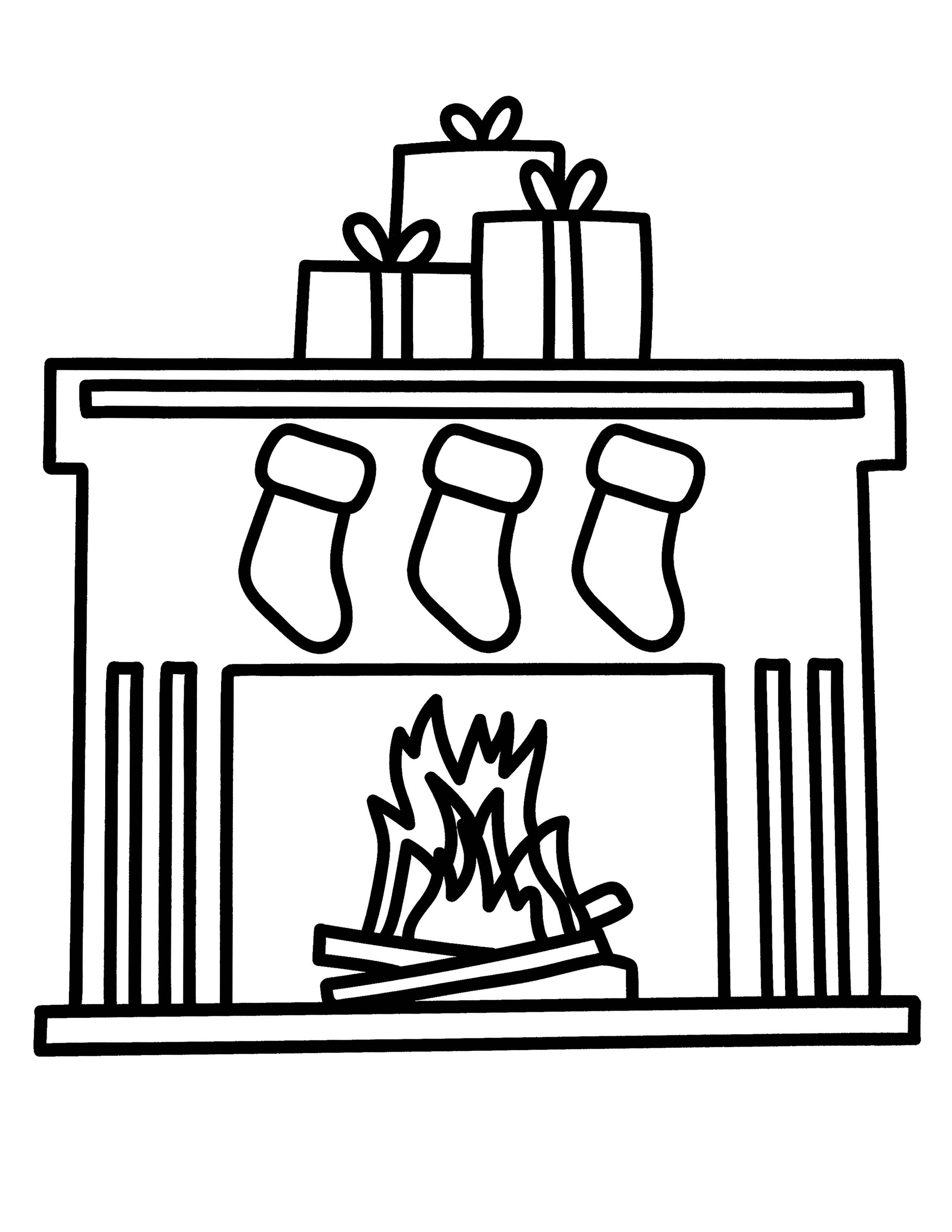 Fireplace Coloring Page – Kimmi The Clown