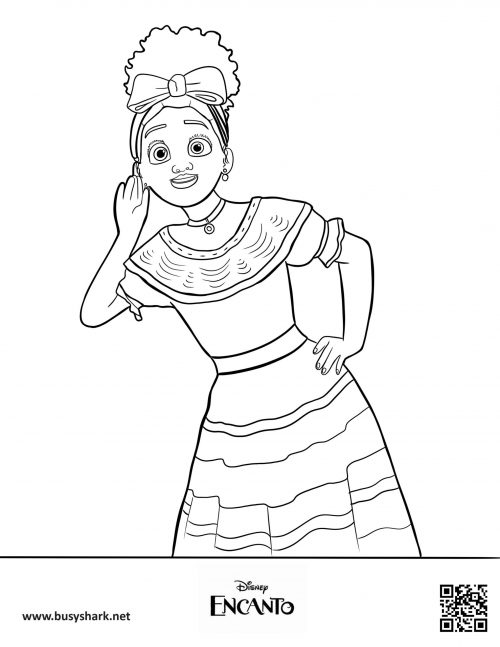 Dolores Encanto Coloring Page Free Printable - Coloring Nation