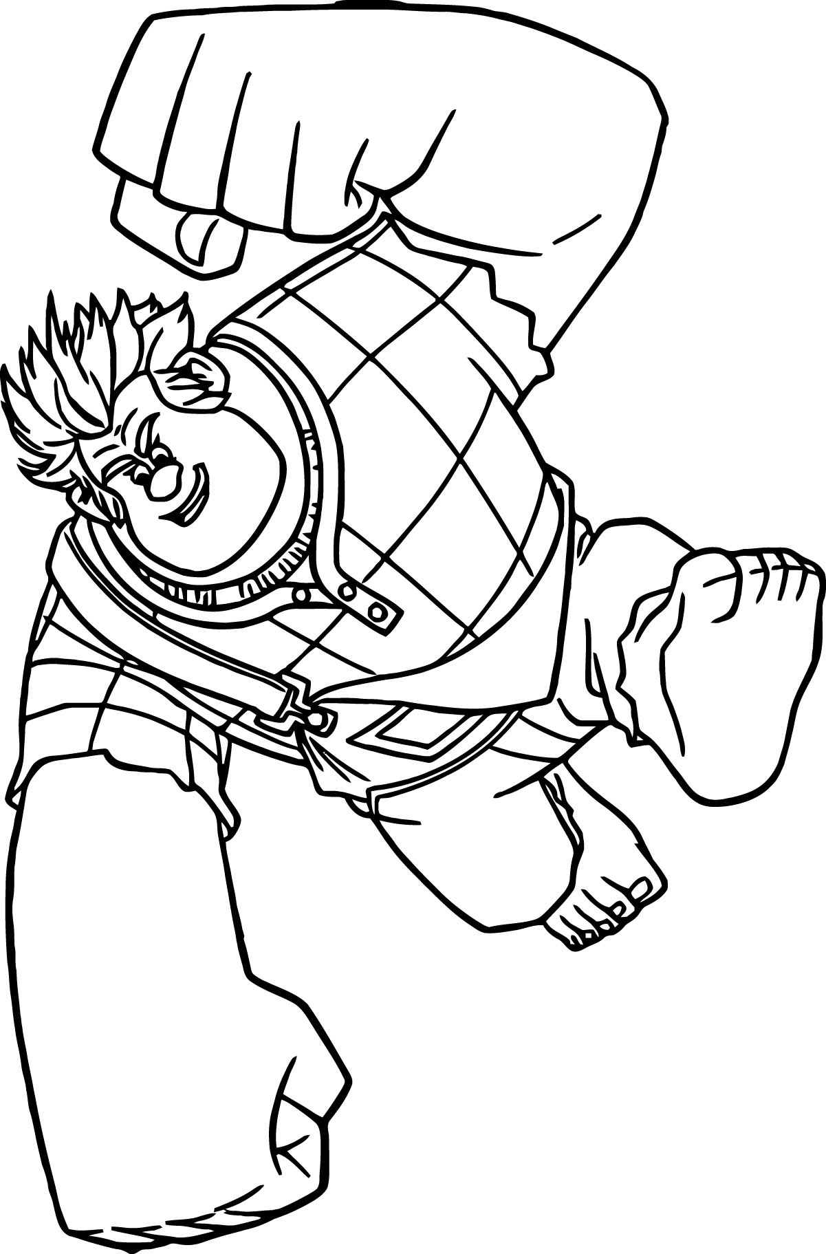 Wreck It Ralph Hitting Coloring Page - Free Printable Coloring Pages for  Kids